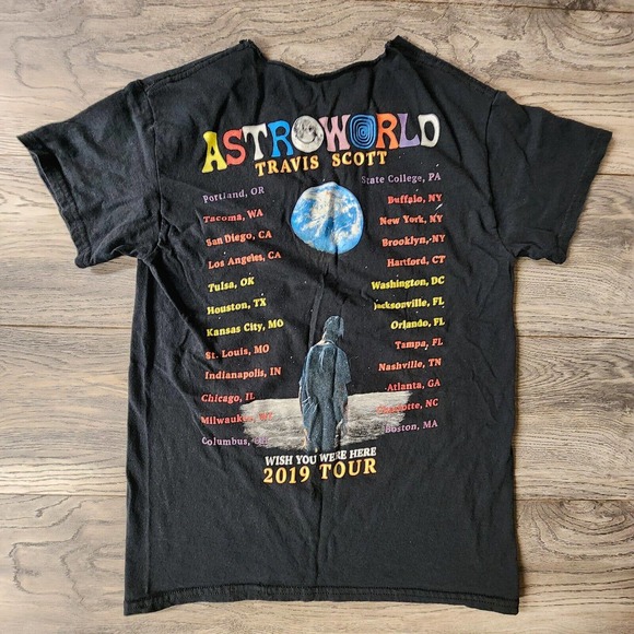 Travis Scott Astroworld Tour Wish You Were Here T Shirt Tee Size Medium S - Picture 3 of 3